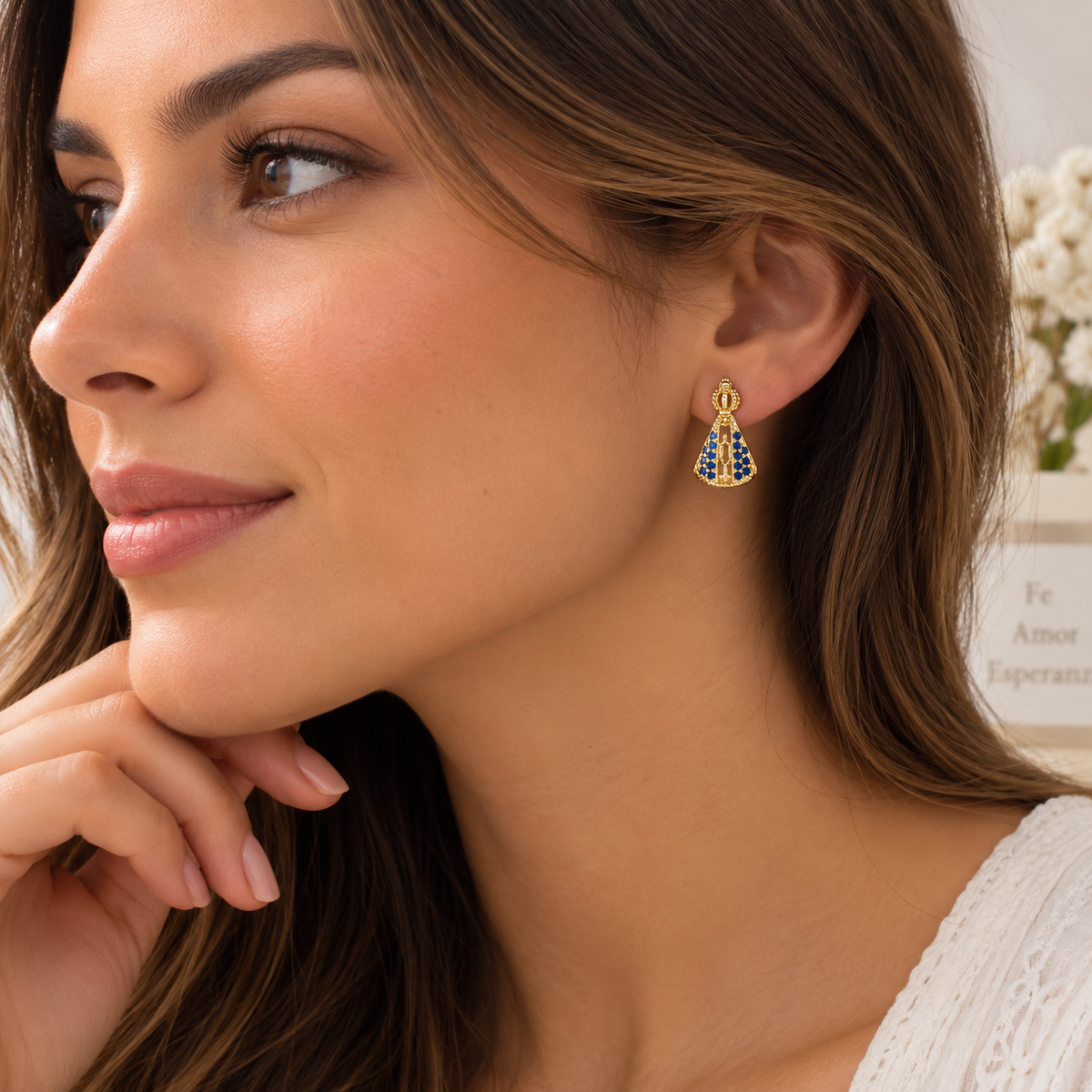 Pendientes Virgen Azul