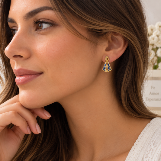 Pendientes Virgen Azul
